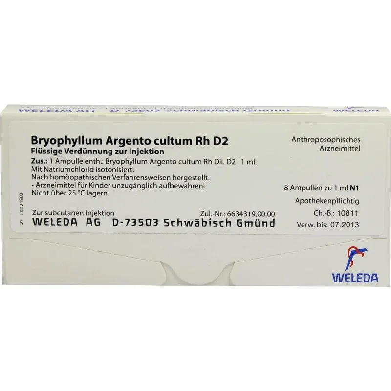 Weleda WELEDA BRYOPHYLLUM ARGENTO cultum Rh D 2 Ampullen 8X1 ml Ampullen – Produktbild 1 von 1