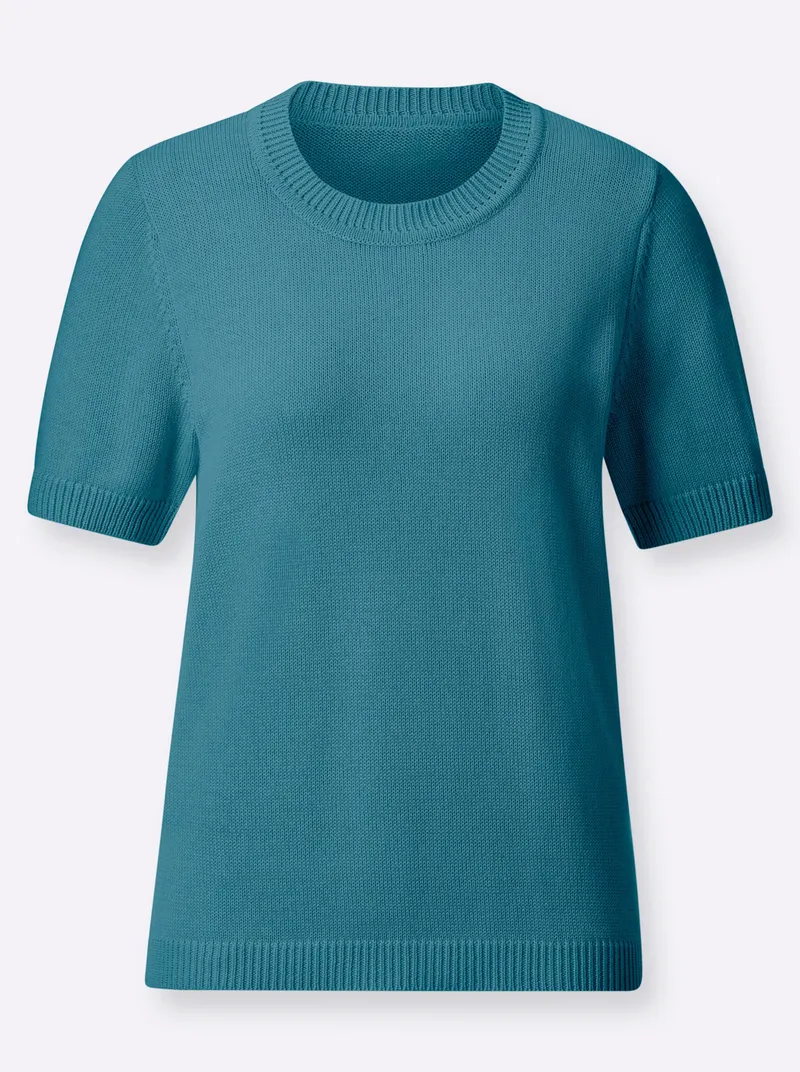 Witt Kurzarmpullover, Petrol, – Produktbild 1 von 2