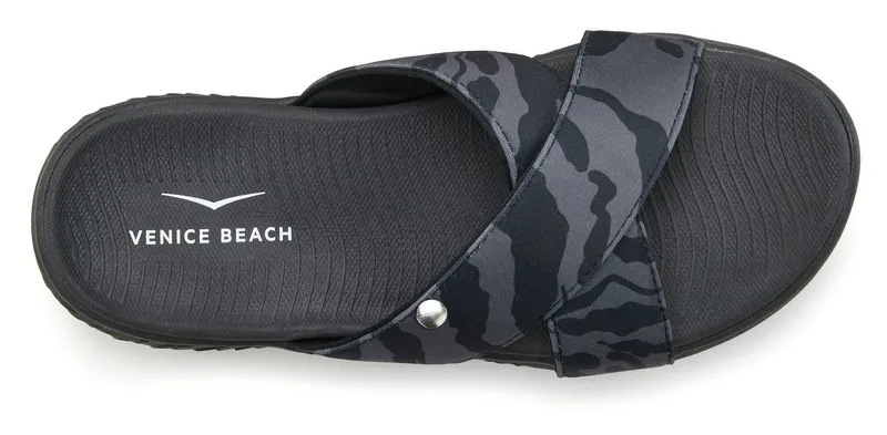 VENICE BEACH VENICE BEACH Sandale, Badeschuh, Sommerschuhe, Badelatsche, Flip Flop, Badeschlappe Badepantolette mit wasserabweisender und leichter Sohle VEGAN, Grau|schwarz, – Produktbild 4 von 5