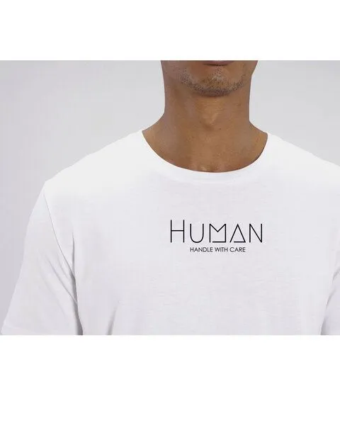 Human Family Human Family Bio Herren Sommer T-Shirt mit Rundhalsausschnitt "Maestro - Human", Weiss, – Produktbild 4 von 4