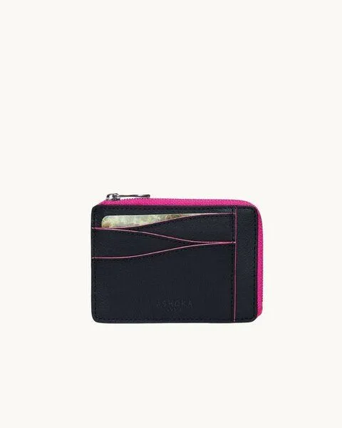 Ashoka Paris Ashoka Paris Großes Kartenetui mit Reißverschluss aus Mylo Pilzmaterial Rosa – Produktbild 2 von 3