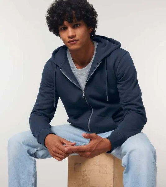 Gary Mash GARY MASH Zipjacke mit Kapuze, Unisex aus Biobaumwolle, Blau, – Produktbild 1 von 4