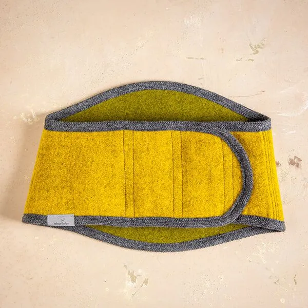 nahtur-design nahtur-design Rückenwärmer Komfort aus 100% Schurwolle | verschiedene Farben, Curry_01 (gelb), – Produktbild 1 von 4