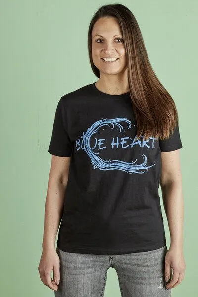 La Gitana La Gitana Casual Statement Shirt TAV schwarz, Schwarz print "blueheart", – Produktbild 3 von 4