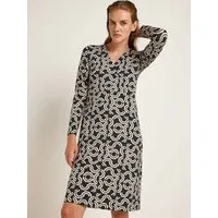 LANIUS LANIUS Kleid in Wickeloptik aus Bio-Baumwolle und Tencel, Print simple circle black, – Produktbild 1 von 1