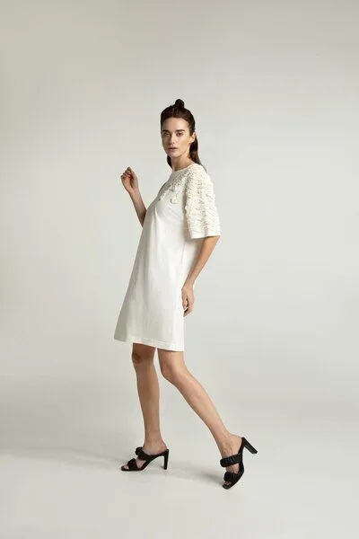 Lovjoi Lovjoi Midikleid ELOUISE, White birch (natur), – Produktbild 3 von 4