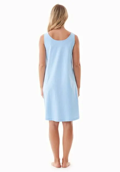 ORGANICATION ORGANICATION DENNIS | Ärmelloses Nachthemd aus Bio-Baumwolle, Light blue, – Produktbild 4 von 4