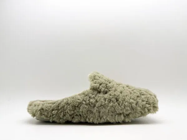 thies Hausschuh "thies ® Rec Fluffy Slipper" aus rec. PES, Emerald (grün), – Produktbild 2 von 4