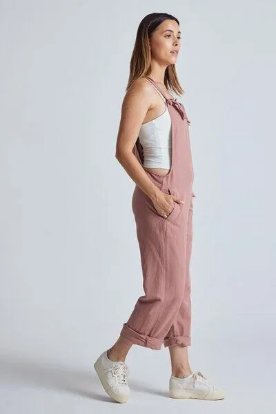 Flax and Loom Flax and Loom Leinen Latzhose Mary Lou, Retro pink (rosa), – Produktbild 6 von 7