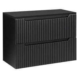 Lomadox Waschbeckenschrank NEWPORT-56-BLACK 80 cm Waschtisch-Unterschrank 40 cm tief Badschrank schwarz 2 Auszüge – Produktbild 1 von 1