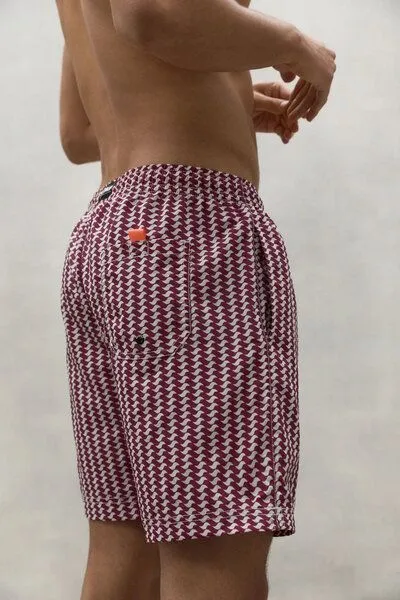 ECOALF ECOALF Badeshorts BEQUIA aus recyceltem Nylon, Red geometric (rot), – Produktbild 3 von 4