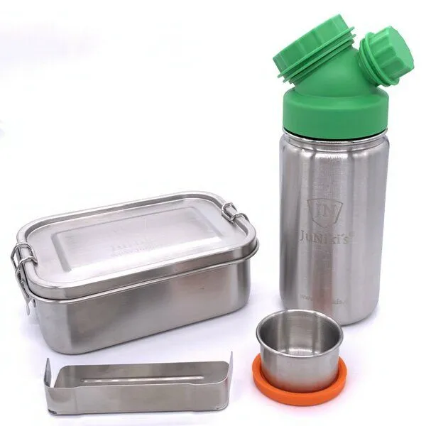 JN JuNiki's JN JuNiki's Einschulungs-Set: JuNiki´s® Lunchbox + Trinkflasche isoliert 8 Farben, Grün, – Produktbild 1 von 4