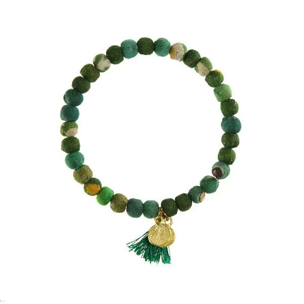 Worldfinds Worldfinds Kantha Armband "Connection", Grün, – Produktbild 3 von 4