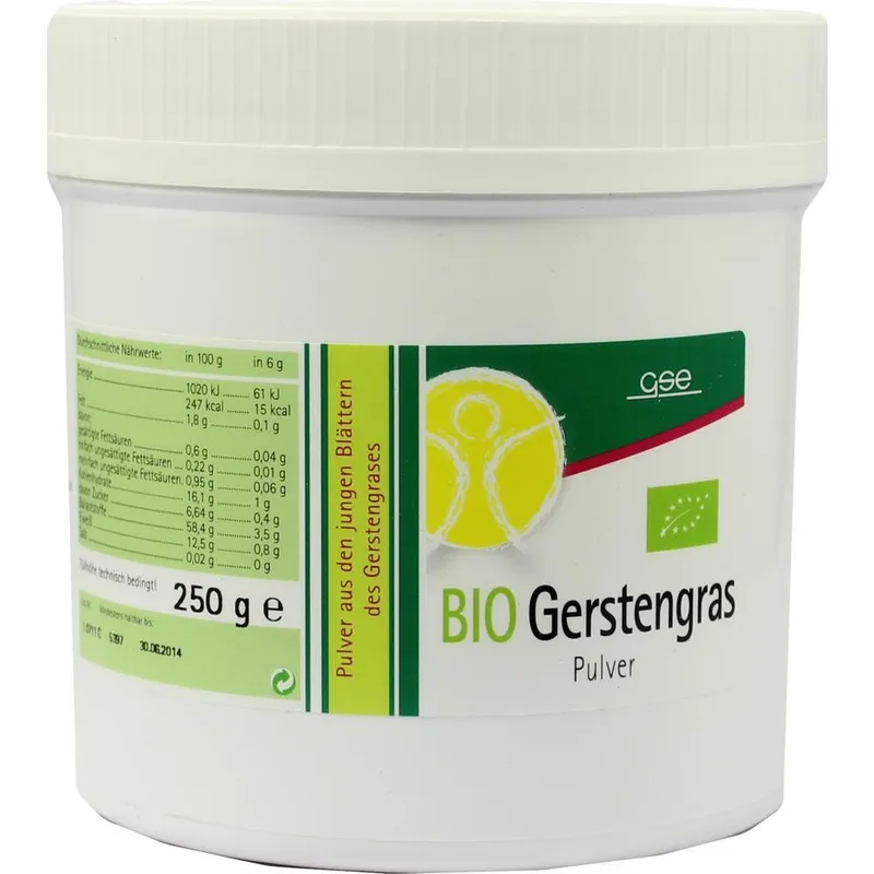 GSE Vertrieb Biologische Nahrungsergänzungs- & Heilmittel GERSTENGRAS BIO Pulver 250 g Pulver – Produktbild 1 von 1