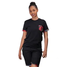 Africulture Africulture T-Shirt mit Brusttasche in Kitenge Design – Produktbild 1 von 1