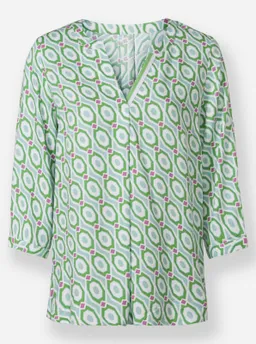 heine Schlupf-Bluse ecru-mint-bedruckt – Produktbild 1 von 1