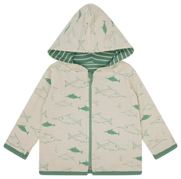 loud + proud loud + proud Babys & Kinder Wendejacke mit Kapuze, GOTS-zertifiziert, Bamboo(grün), – Produktbild 2 von 3
