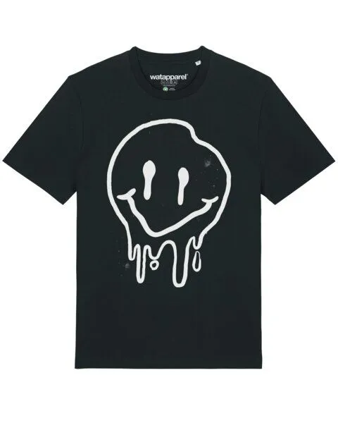 watapparel watapparel T-Shirt Unisex Smiley, Black, – Produktbild 1 von 4
