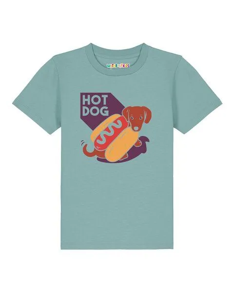 watabout.kids watabout.kids T-Shirt Kinder Hot Dog, Teal monstera, – Produktbild 1 von 2