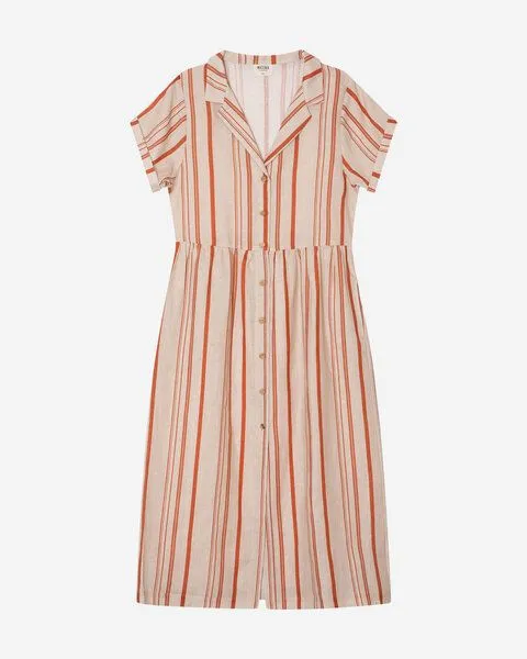 MATONA Matona Midikleid | Collared Dress | aus Leinen, Striped, – Produktbild 3 von 3