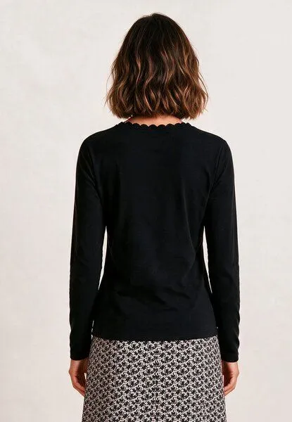 LANA Organic LANA Organic Bio Baumwollshirt, Modell Conny, Schwarz, – Produktbild 4 von 4