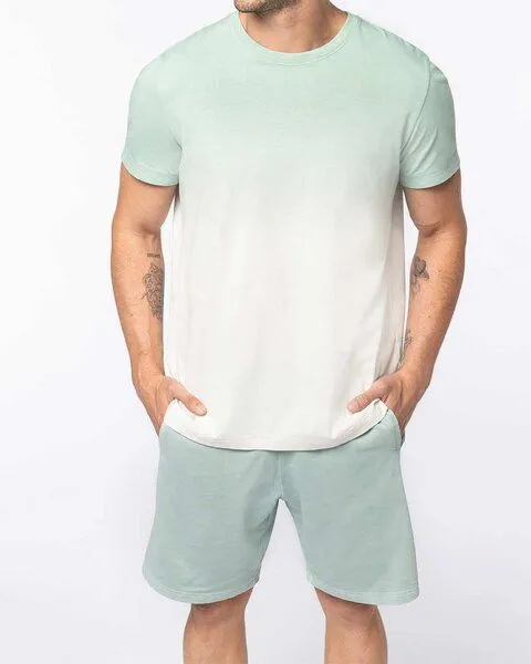 YTWOO YTWOO Nachhaltiges Unisex-Dip-Dye-T-Shirt aus Bio-Baumwolle, Hellgrün, – Produktbild 3 von 4