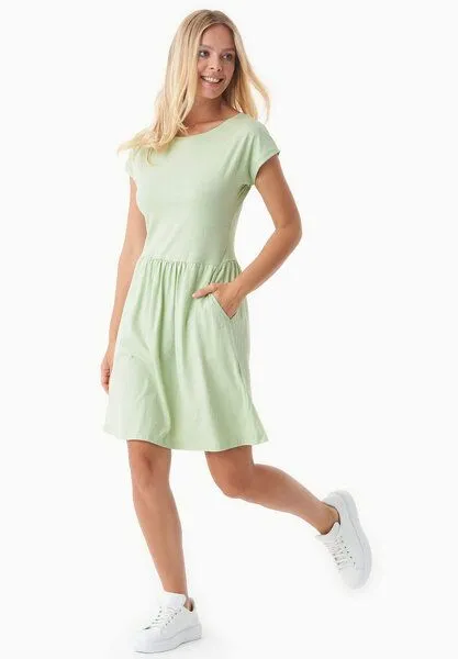 ORGANICATION ORGANICATION Slub-Jersey-Kleid aus Bio-Baumwolle, Foam green, – Produktbild 3 von 4