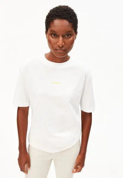 ARMEDANGELS ARMEDANGELS TARJAA GRAPHIC Damen T-Shirt aus 100% Bio-Baumwolle, White-aa yellow, – Produktbild 1 von 4