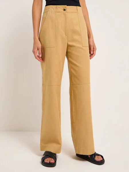 LANIUS LANIUS Marlenehose mit aufgesetzten Taschen aus TENCEL Lyocell und Bio-Baumwolle, Camel, – Produktbild 2 von 4