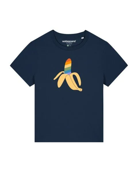 watapparel watapparel T-Shirt Frauen Rainbow Banana, French navy, – Produktbild 1 von 3