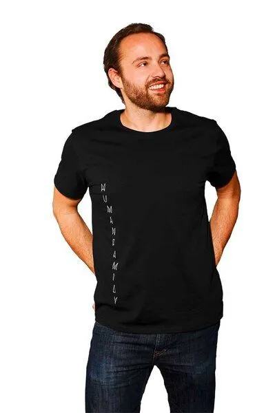 Human Family Dickeres Bio Shirt von Human Family "Join Vertikal", Schwarz, – Produktbild 1 von 3