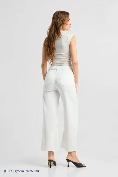 DAWN Damen Jeans BLINK High Waist Wide DAWN Bio-Baumwolle, Off white, – Produktbild 4 von 5