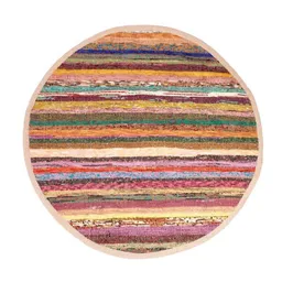 Himal Hemp Himal Hemp runder Teppich, Tischdecke oder Wanddeko handgewebt aus Recycle Sari – Produktbild 1 von 1