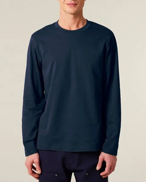 YTWOO YTWOO 3er Pack Unisex Basic Langarmshirts aus Bio-Baumwolle | Longsleeve | verschiedene Farbkombi | Mehrfachpack, Weiß-schwarz-navyblau, – Produktbild 4 von 4