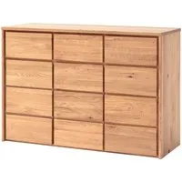 Kommode "Rödvig" aus Wildeiche, mit 3 Schubladen und 3 Türen, B 130 x T 48 x H 91 cm – Produktbild 1 von 1