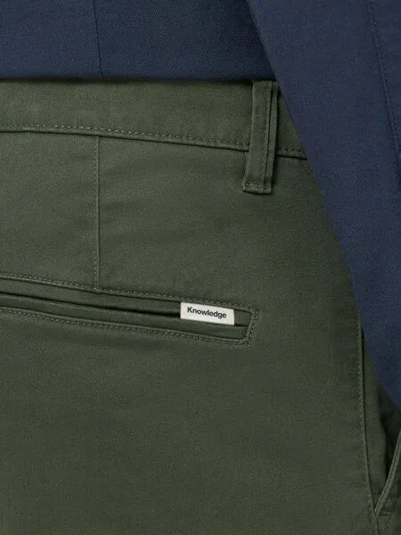 KnowledgeCotton Apparel KnowledgeCotton Apparel Chinohose - LUCA Slim Fit chino pant - mit Bio-Baumwolle, Grün (forrest night), – Produktbild 6 von 7