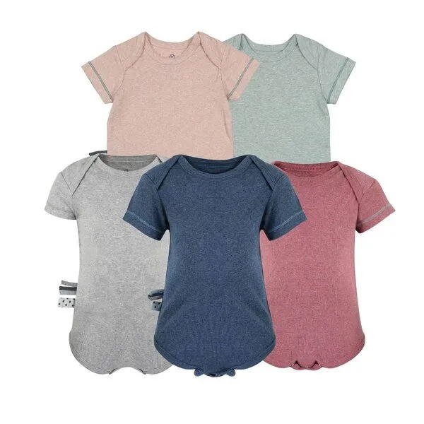 OrganicEra Baby S/S Kurzarm Bodysuit 'OrganicEra' aus Bio-Baumwolle, Aqua melange (grün), – Produktbild 1 von 4