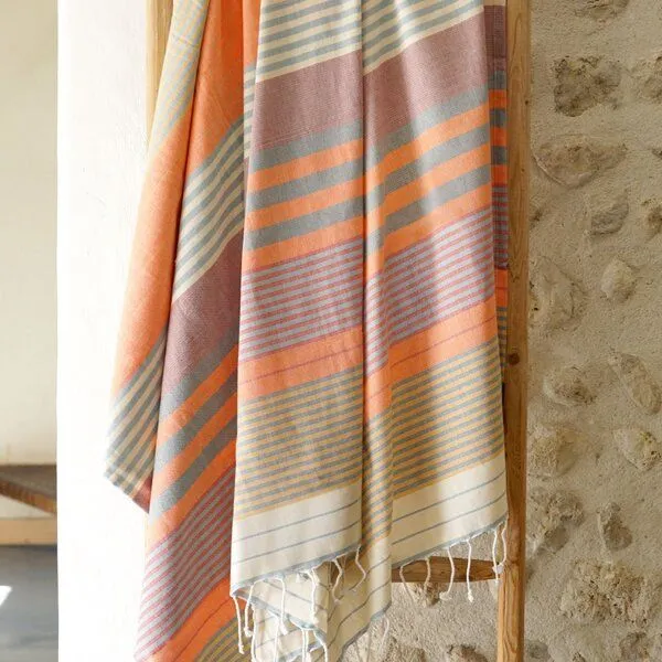 Karawan authentic Karawan authentic Fouta SUD (Peshtamal) aus Bio-Baumwolle, 100 x 200cm, India gold, – Produktbild 1 von 4