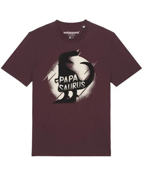 watapparel watapparel T-Shirt Unisex Papasaurus, Red brown, – Produktbild 1 von 4