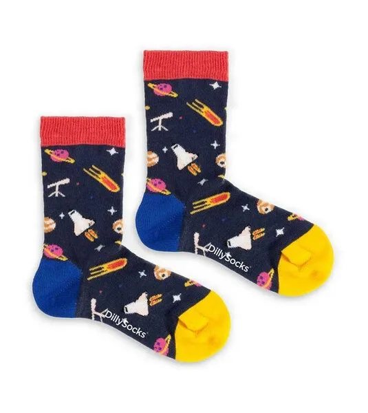 DillySocks DillySocks Kindersocken Lil Galactic Adventure aus Biobaumwoll-Mix, Mehrfarbig, – Produktbild 1 von 3