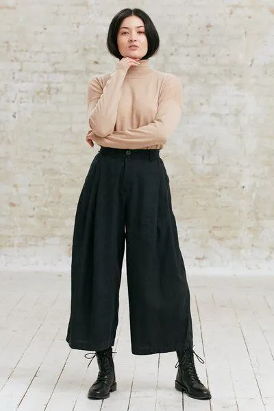 Jyoti - Fair Works Jyoti - Fair Works Hanf/Tencel Culotte Awasi Schwarz – Produktbild 1 von 4