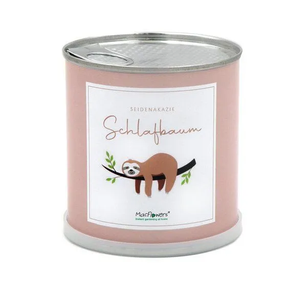 MacFlowers MacFlowers Pflanzen in der Dose - Faultier Schlafbaum - Blumen Geschenk, Braun, – Produktbild 1 von 2