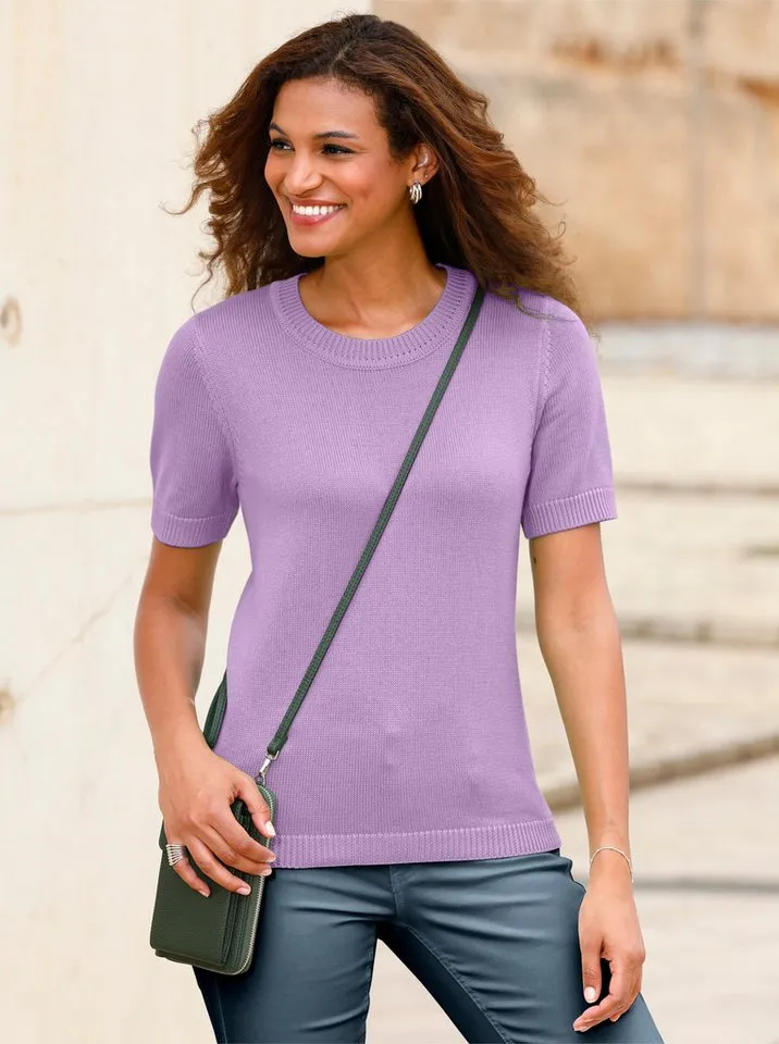 Witt Witt Strickpullover Pullover Kurzarm Jersey, Lila, – Produktbild 2 von 2