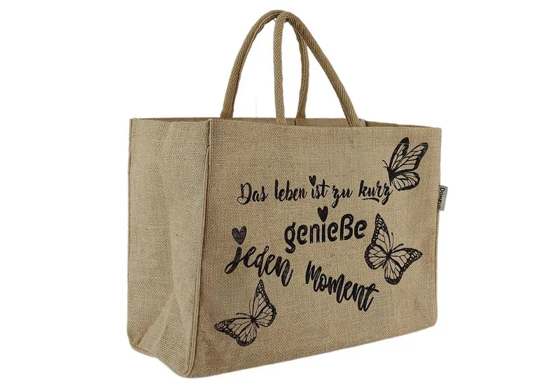 Domelo Domelo Einkaufskorb Jute Einkaufskorb, Vegan Einkaufstasche, Korbtasche, Shopping bag, Boden verstärkt, Beige, – Produktbild 2 von 5
