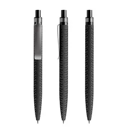 prodir prodir® Druckkugelschreiber QS03 Soft Touch PRS Push, blaue Mine, schwarz/graphit, Schwarz / dunkelgrau, – Produktbild 1 von 1