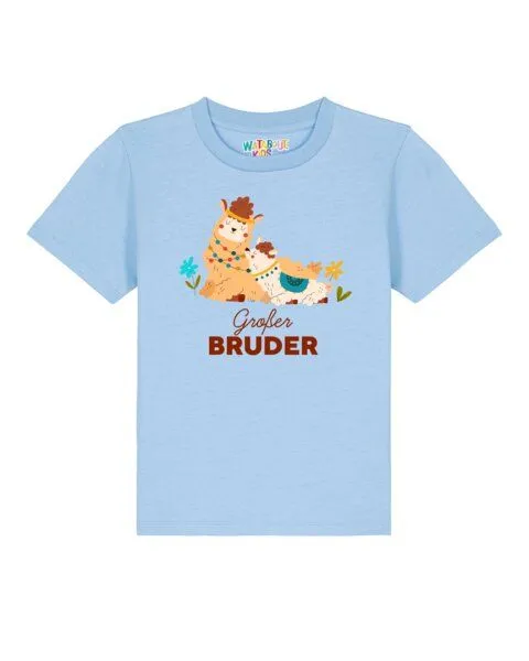 watabout.kids watabout.kids T-Shirt Kinder Lama Großer Bruder, Blue soul, – Produktbild 1 von 2