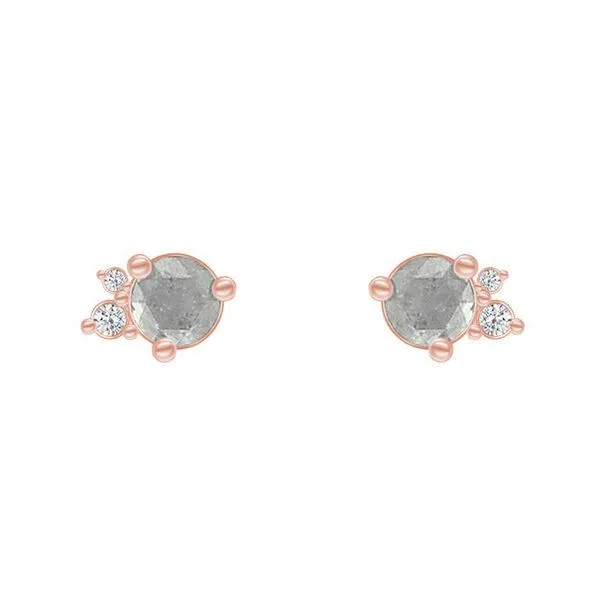 Eppi Eppi Goldohrringe mit Salt´n´Pepper Diamanten Meave, Rosa, – Produktbild 1 von 4