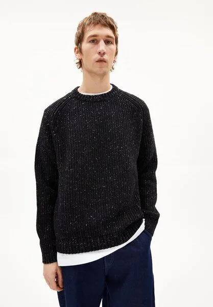 ARMEDANGELS ARMEDANGELS KIAANO TWEED Herren Pullover aus recyclem Bio-Woll Mix, Black-oatmilk tweed, – Produktbild 4 von 4