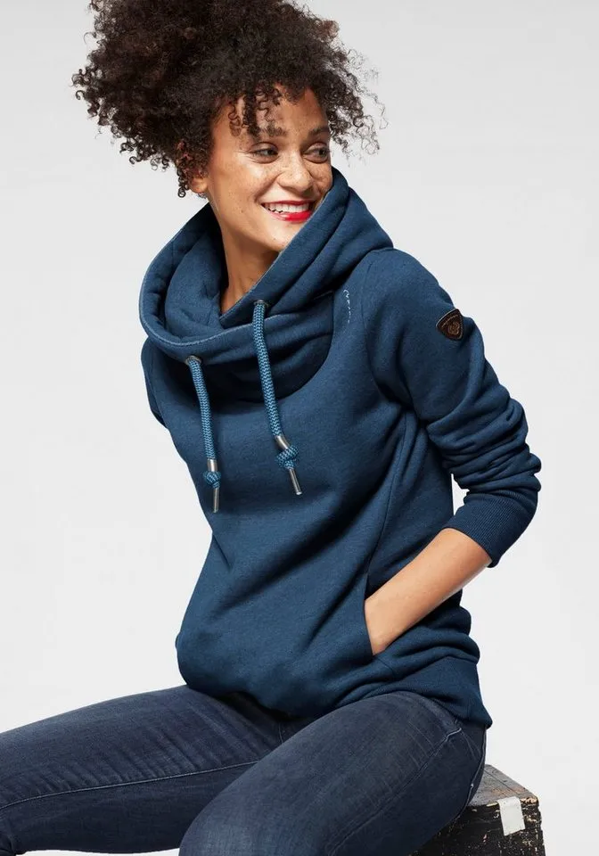 ragwear ragwear Kapuzensweatshirt GRIPY BUTTON O Baumwollmischung, Kapuze, Blau, – Produktbild 1 von 5
