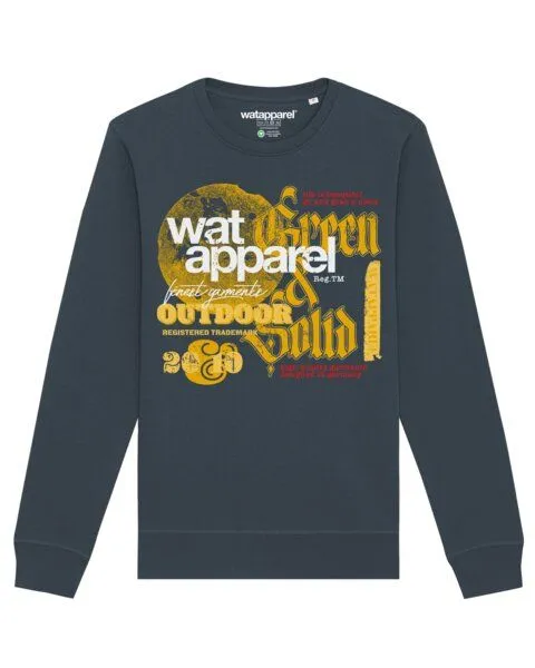 watapparel watapparel Sweatshirt Unisex LIMITED EDITION LOGO PRINT 02, India ink grey, – Produktbild 1 von 3